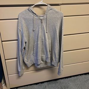 gray zip up